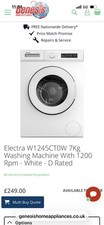 Electra W1245CT0W 7Kg Washing
