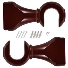2Pcs Wood Curtain Rod Holder