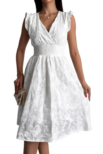 Embroidered smocked waist - embroidered,