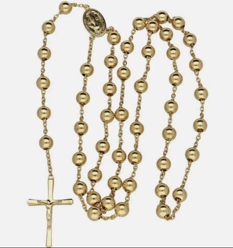 Yellow gold rosary beads - yellow,