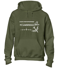 B52 BOMBER BLUEPRINT HOODY HOODIE AIRCRAFT FIGHTER PLANE JET MILTARY RAF PILOT