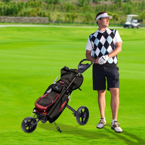 Wheel golf push - cart,