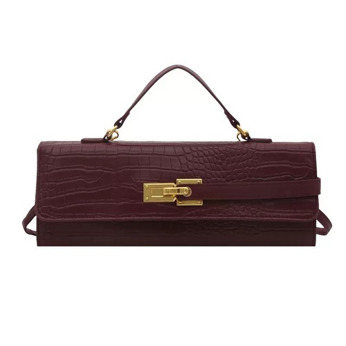Burgundy croc effect - croc, top