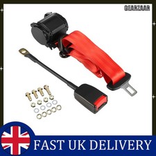 3 Point Inertia Seat Belts Retractable Car Safety Belt Red Universal 3.5 M