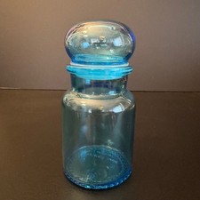 VTG Blue Glass Apothecary Jar
