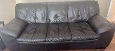 3 Seater  Brown Leather Sofa
