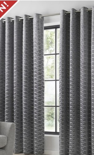 Grey eyelet curtains wide x - eyelet, 66