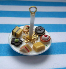 DOLLS HOUSE, FOOD, 16TH, CAKES, STAND, HAND CRAFT, PORCELAIN, UNIQUE, SALE