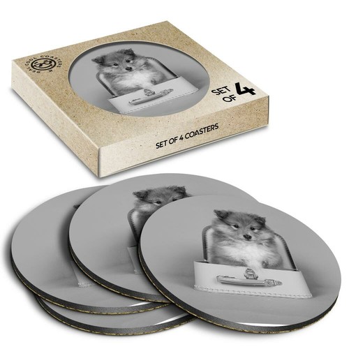 Boxed round coasters bw - x,