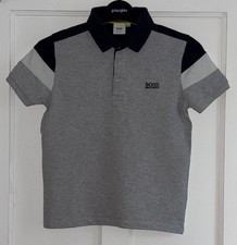 Boys Grey Hugo Boss Polo Shirt