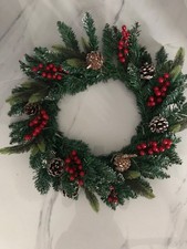 Artificial Christmas door acorn cherry wreath