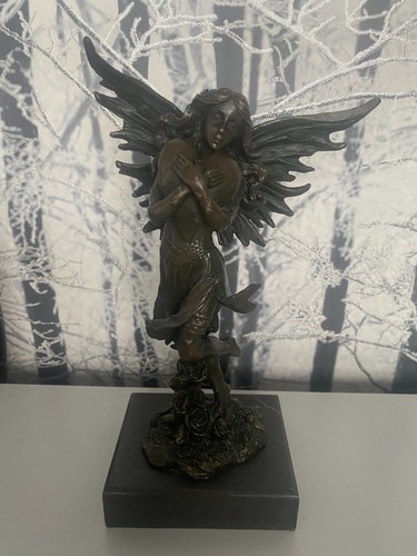 Bronze fairy sculptor holding - bronze,