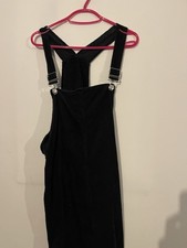 Black Cord Dungaree Mini Dress by George – Size 12 – Excellent Condition