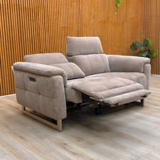 Furniture Village ‘Moet’ 2 Seater Sofa Power Recliner+Telescopic Headrest Nutmeg