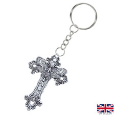 Skull Moth Keyring Death Butterfly Pendant Keychain Gothic Steampunk Punk Cross