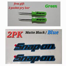 2PK SNAP ON TOOL BOX LOGO EMBLEM MATTE BLUE Plastic Badge Decal 8" NW+ 2 Prybars