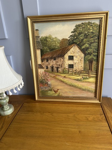 Vintage framed painting the - vintage,
