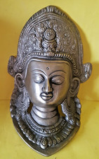 Stunning Vintage Pewter? Buddha Hindu Deity Wall Hanging Plaque