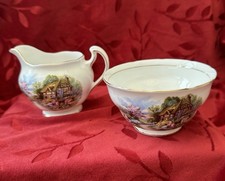 Royal Vale Country Cottage Milk Jug Sugar Bowl