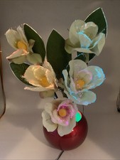 Vintage Fibre Optic Flower Plant Christmas Decoration Retro 