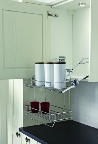 Pull down basket shelves - down,