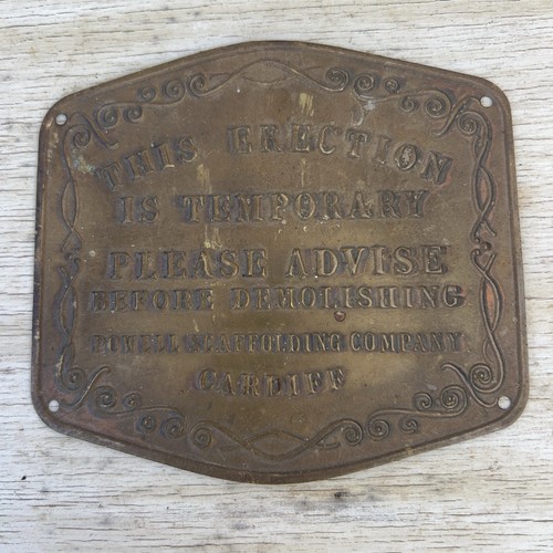 Vintage brass plaque powell - plaque,