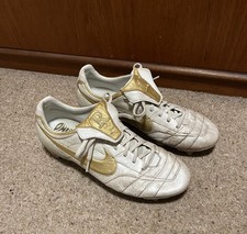 Nike Tiempo Air Zoom Legend Ronaldinho Football Boots White Gold R10 UK10