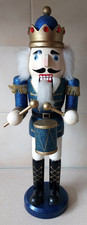 Large 36cm Wooden Christmas Blue Glitter Nutcracker Soldier-Christmas Decoration