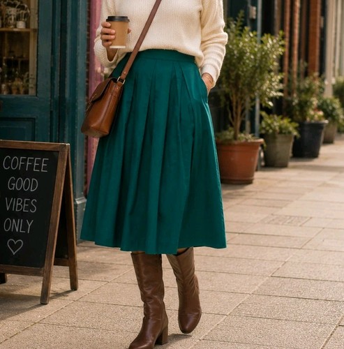 Finery skirt emerald - uk, 10