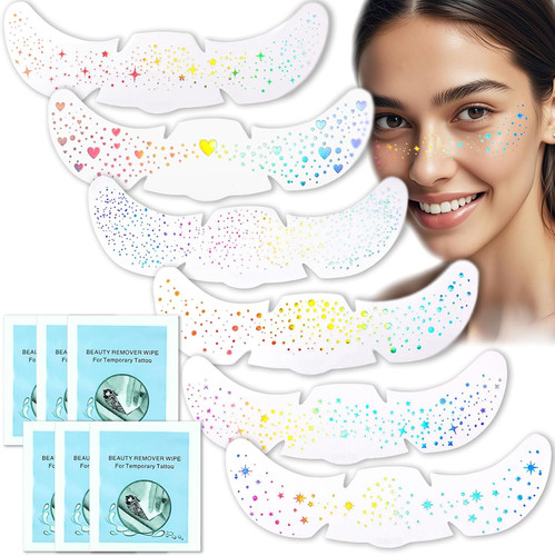 6pcs glitter freckles face - 6pcs,
