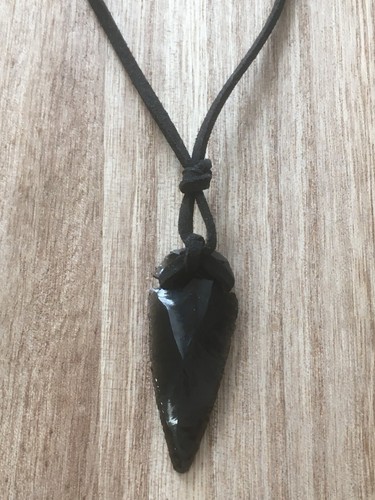 Obsidian arrow head - obsidian,