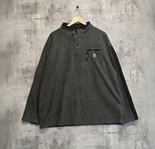 Eisenegger Alpine Fleece Pullover Grey Black Size XL Quarter Zip Sweatshirt