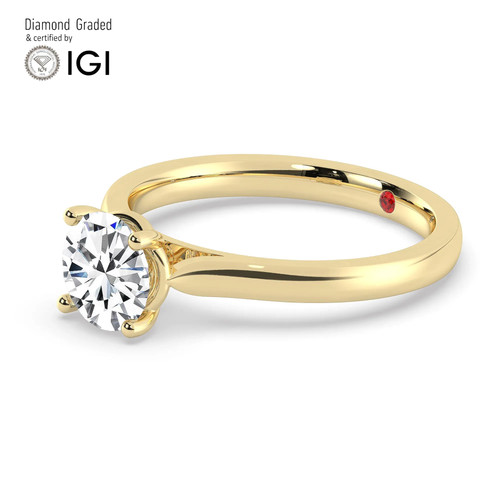 Round diamond engagement ring - round,