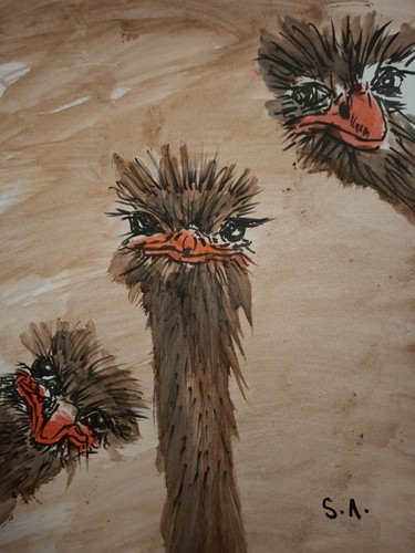Original expressive ostrich - original,