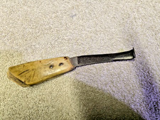 Antique farriers hoof trimming tool bone handle