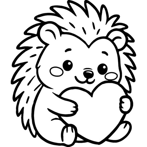 Hedgehog heart hug - hug', unmounted