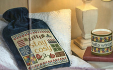 Cross stitch chart. Cosy hot water bottle and mug cover. Great gifts!