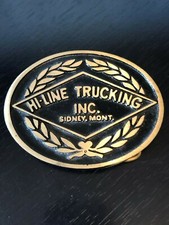 Hi-Line Trucking Inc Sidney, Mont Belt Buckle Dyna Buckle Provo Utah Solid Brass