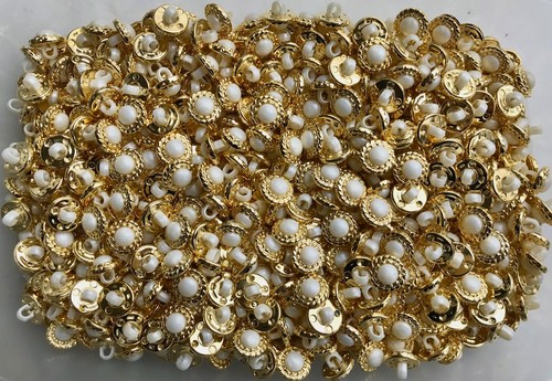 Buttons 12mm 20l gold ivory - 12mm,