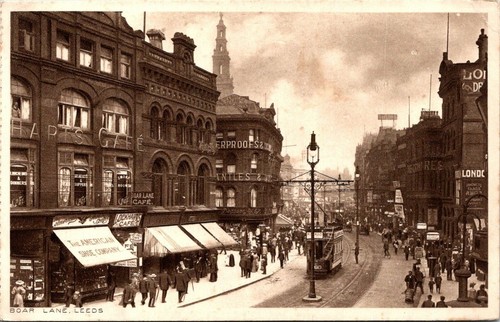Vintage postcard street scene - postcard,