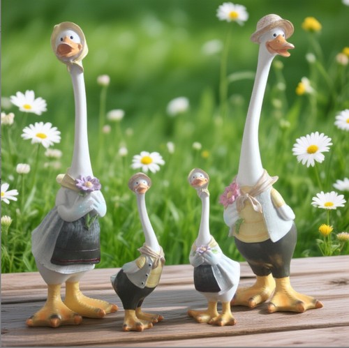 Cute resin duck statue - resin, garden