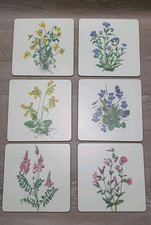 PLACEMATS SHERATON  FLOWERS 6 x PLEASE READ - BIT OF WEAR - BOXED - FELT BACKED