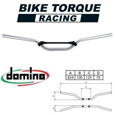 Domino Wide High Bend Braced Silver Trials Handlebar to fit Gilera Bikes