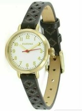 KAHUNA WOMENS GOLD CASE DARK BROWN CUT OUT STRAP WATCH KLS0386L xmas gift