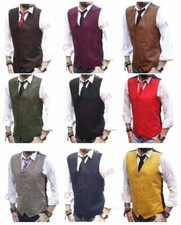 Mens Faux Suede Waistcoat Vest Waistcoats Gilet        S M L Xl Xxl 3xl 4xl
