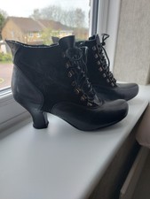 Hush Puppies Vivianna Black Ankle Boot Victorian Steam Punk, UK Size 7