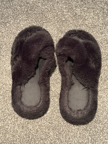 Shein black fluffy open toe - shein,