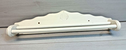 Vintage white wooden towel - white,