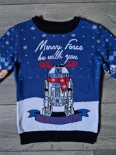 Boys Christmas Jumper Age 6-7  Years - Star Wars R2D2