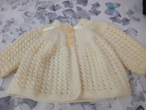 Hand knitted matinee - hand, coat
